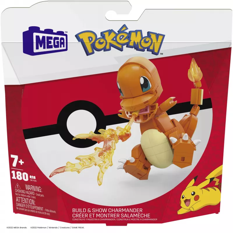 MEGA Pokémon Build & Show Charmander set da costruzione giocattolo, alto 10 cm,