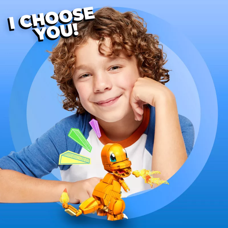 MEGA Pokémon Build & Show Charmander set da costruzione giocattolo, alto 10 cm,