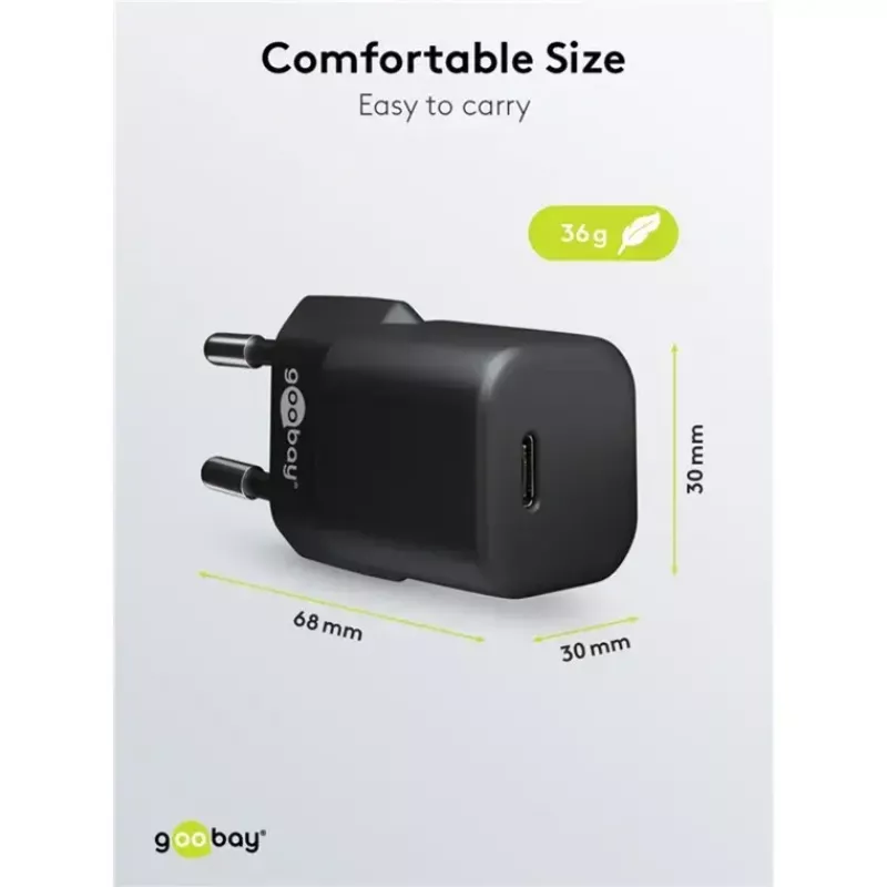 GOOBAY caricabatterie 64574 30W USB‑C PD a cavo Apple Lightning 1 m, nero
