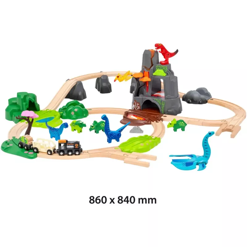 Set ferroviario Ravensburger Dinosaur Deluxe Set BRIO World 63610400 con funzioni interattive