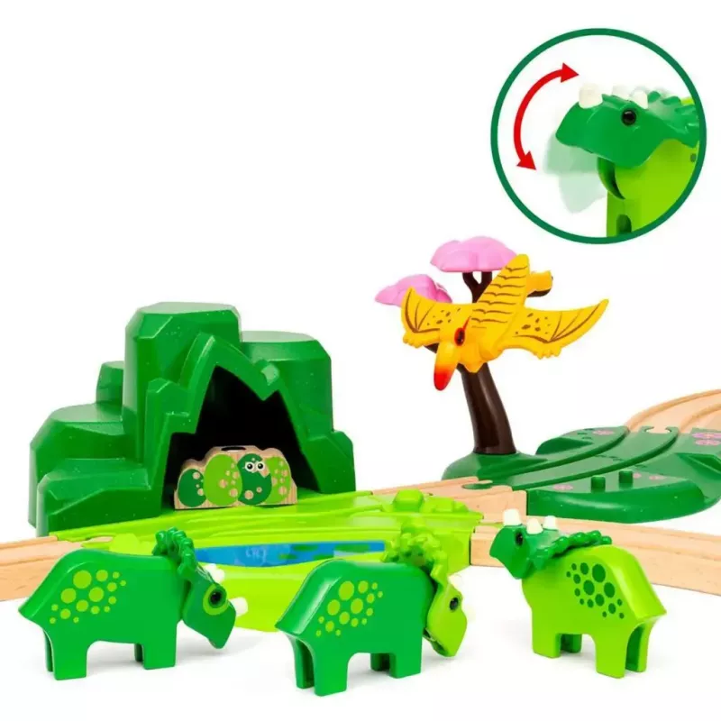 Set ferroviario Ravensburger Dinosaur Deluxe Set BRIO World 63610400 con funzioni interattive