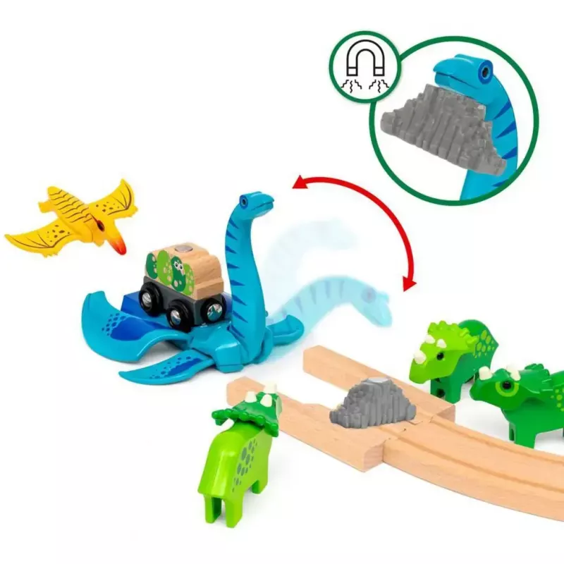 Set ferroviario Ravensburger Dinosaur Deluxe Set BRIO World 63610400 con funzioni interattive