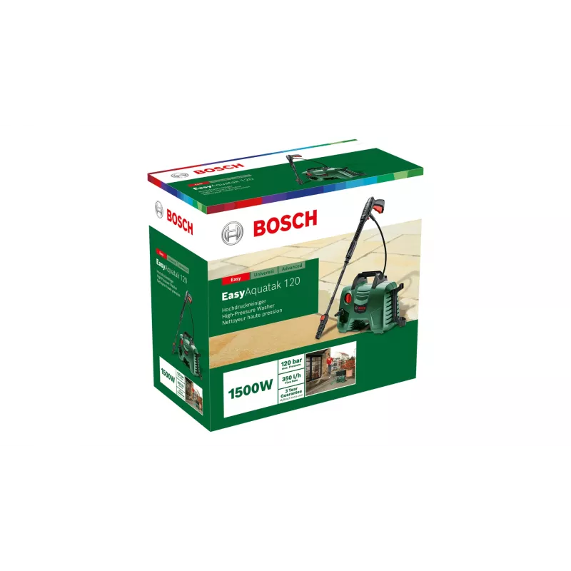 Bosch EasyAquatak 120 06008A7901 idropulitrice, portatile, 120 bar, 350 l/h, 1500 W, verde/nero