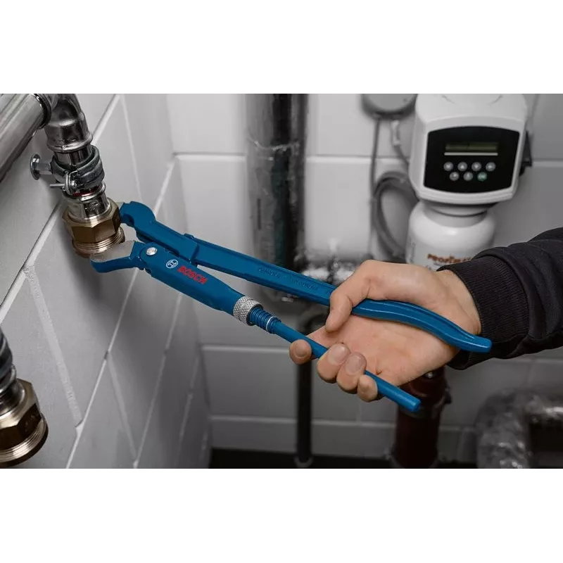 Bosch Professional chiave per tubi idraulici angolata 45°, 420 mm, ganasce a S (1 600 A02 W3T)