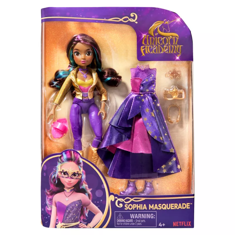 Bambola di moda Spinmaster Unicorn Academy Sophia Masquerade 241 mm multicolore