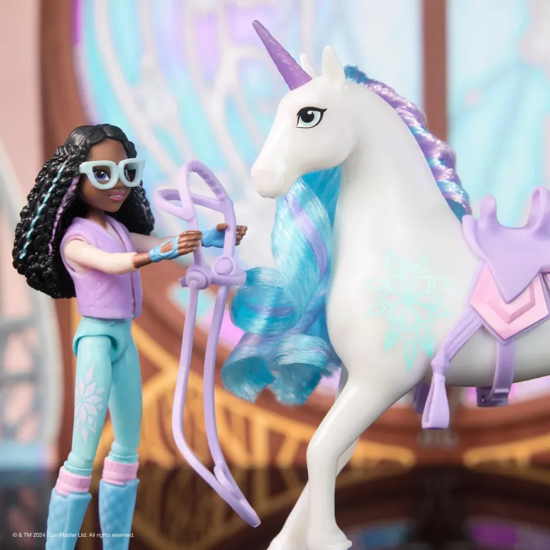 Unicorn Academy, Layla e Glacier con 2 accessori e strumento per capelli, bambole e giocattoli unicorno per bambine da 4 anni