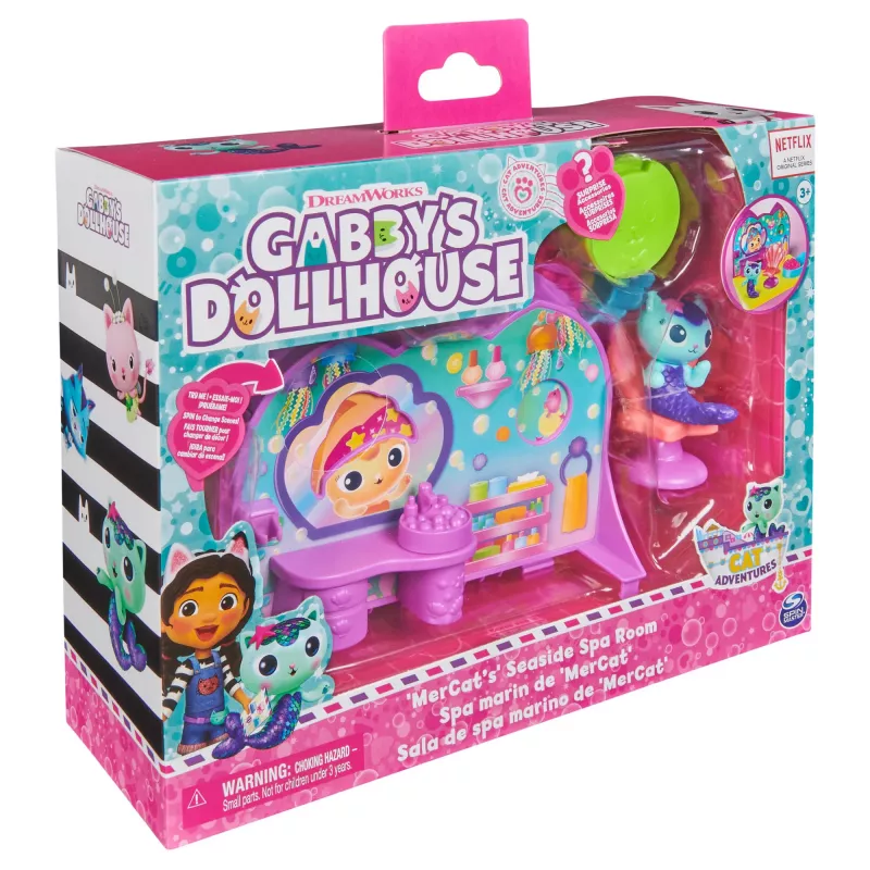 Playset camera deluxe Spin Master Gabby's Dollhouse – Wellness Room con figura giocattolo suricato