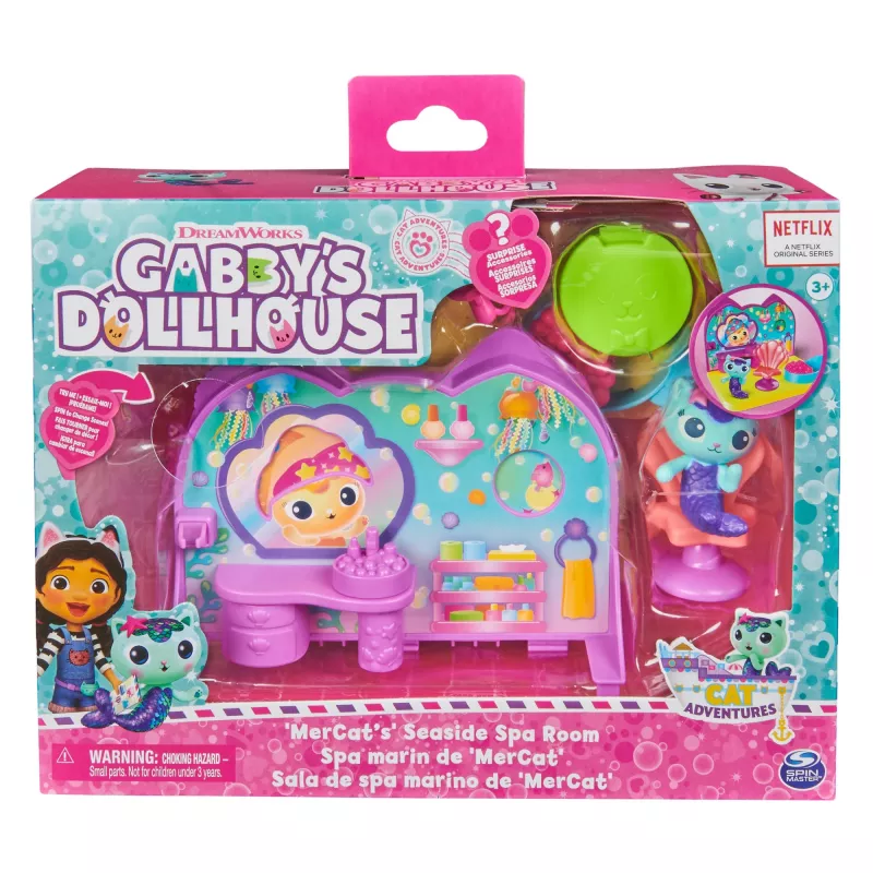 Playset camera deluxe Spin Master Gabby's Dollhouse – Wellness Room con figura giocattolo suricato