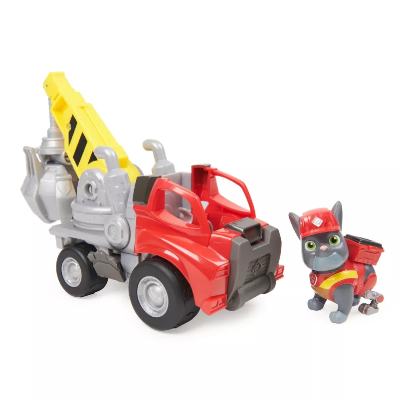 Rubble & Crew, camion giocattolo gru con pinza Charger con parti mobili e una action figure da collezione, giocattolo per bambini da 3 anni