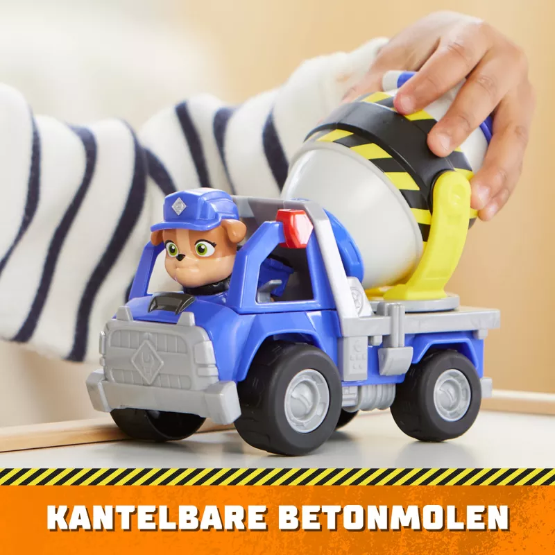 Rubble & Crew, camion giocattolo betoniera di Mix con action figure e parti mobili, giocattolo per bambini da 3 anni