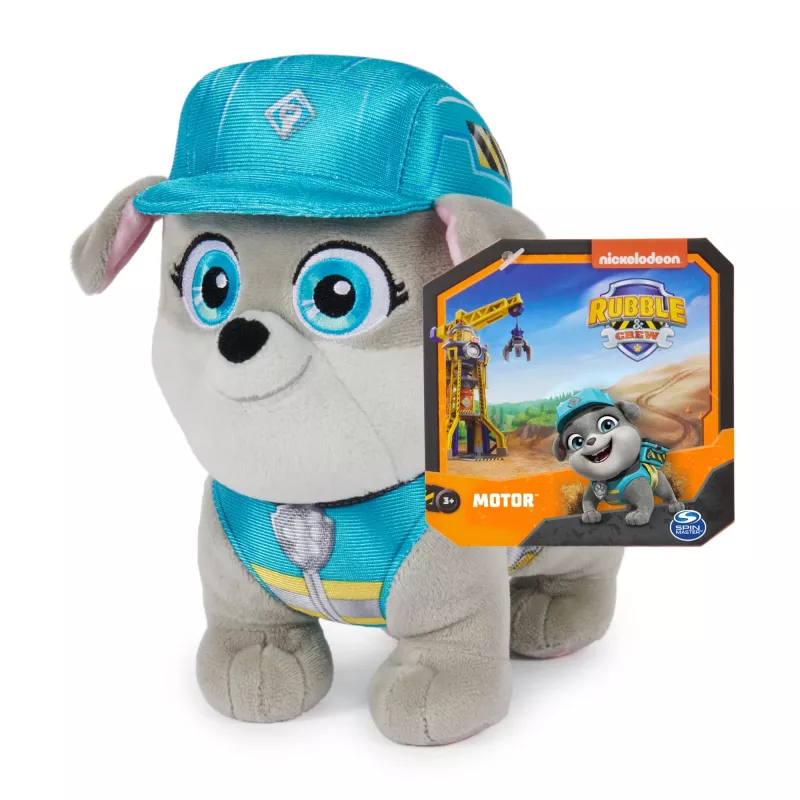 Rubble & Crew, peluche premium, peluche Charger da 18 cm in uniforme da operaio, giocattolo per bambini e bambine dai 3 anni