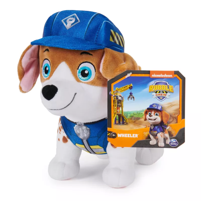 Rubble & Crew, peluche premium, peluche Charger da 18 cm in uniforme da operaio, giocattolo per bambini e bambine dai 3 anni