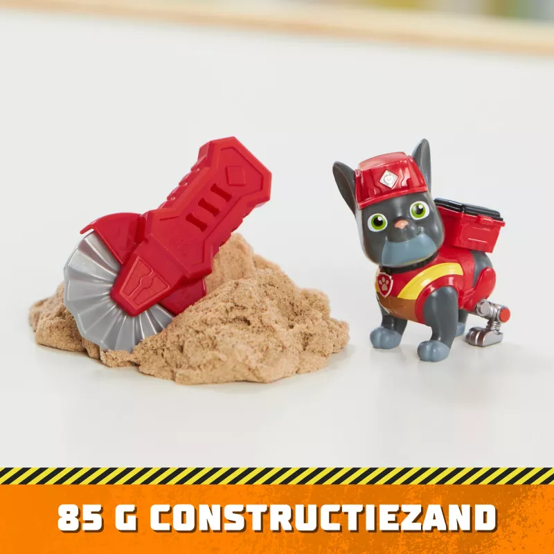 Rubble & Crew, action figure Charger & Wheeler, con Kinetic Build-It Sand e 2 attrezzi da costruzione, giocattolo PAW Patrol per bambini e bambine dai 3 anni