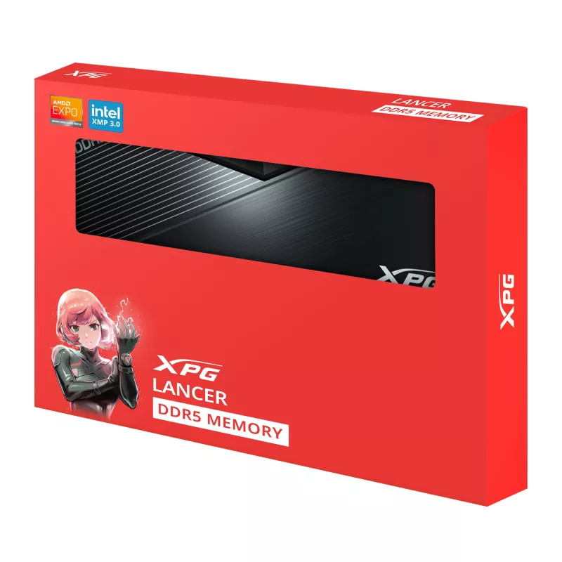 DIMM 32 GB DDR5-6000 (2x 16 GB) kit dual, memoria RAM nero, AX5U6000C4816G-DTLABBK, XPG Lancer Blade, INTEL XMP, AMD EXPO