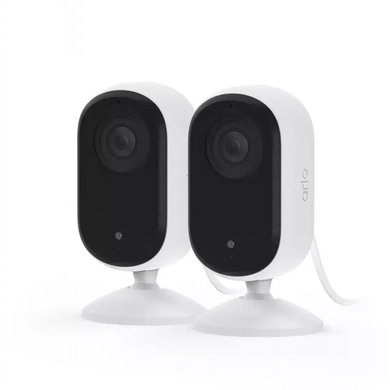 Telecamera di sicurezza IP Arlo Essential 2K Indoor Security Camera confezione da 2 wireless per interni