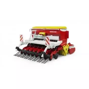 Accessorio giocattolo BRUDER Pöttinger Vitasem 302ADD componente modellino, plastica, rosso/bianco/giallo