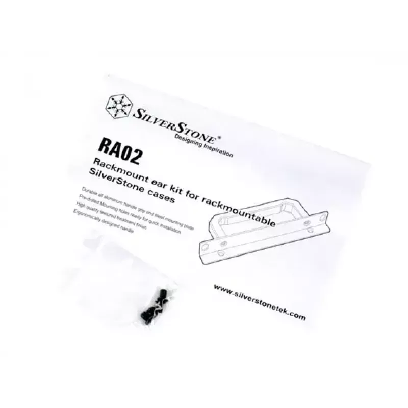 SilverStone SST-RA02B Kit di montaggio rack per case GD07/GD08/GD09/GD10, nero