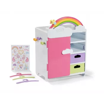 Armadio per bambole zapf creation BABY born armadio arcobaleno — per bambole, effetti luminosi, richiede 3×AAA batterie, età consigliata 3+