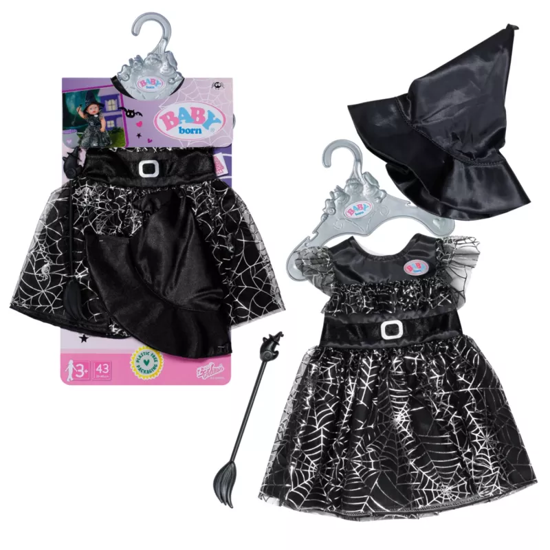 BABY born Hexe 43 cm, costume per bambola, 3 anni