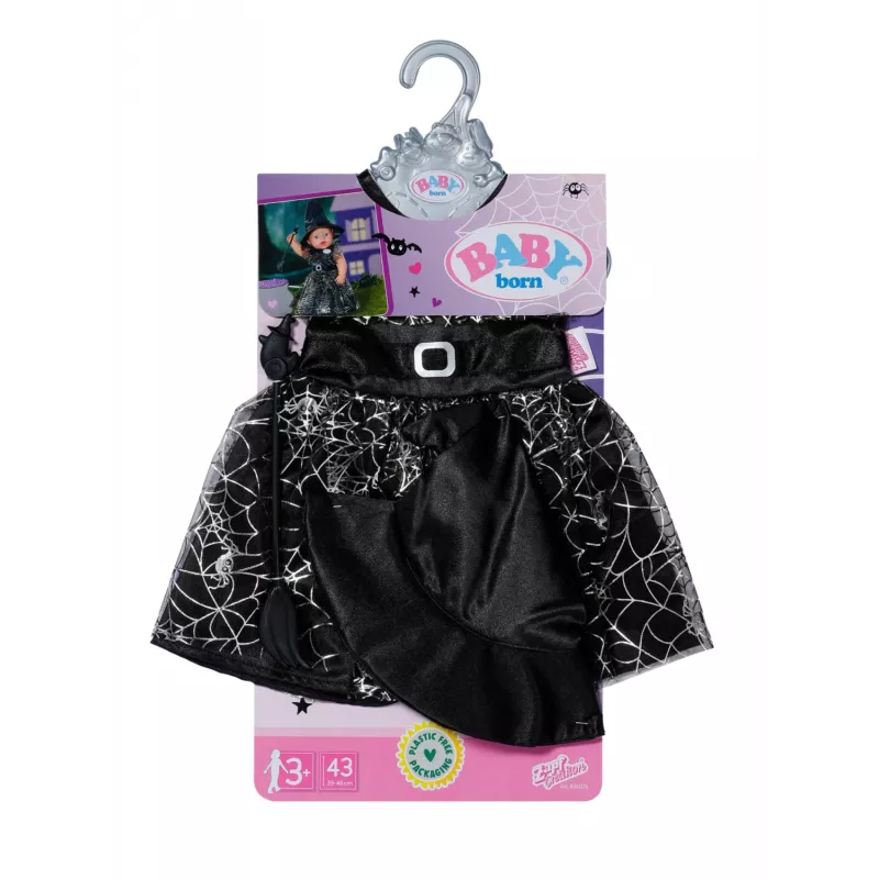 BABY born Hexe 43 cm, costume per bambola, 3 anni