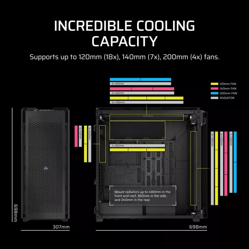 Case per PC CORSAIR – 9000D RGB Airflow Super Full-Tower