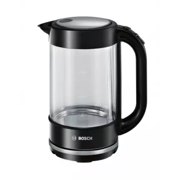 Bollitore elettrico Bosch TWK70B03 1,7 L, 2400 W, corpo in vetro, nero/trasparente
