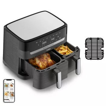 Tefal Dual Easy Fry & Grill EY905B doppio da 8,3 L a sé stante 2700 W friggitrice ad aria calda grigio