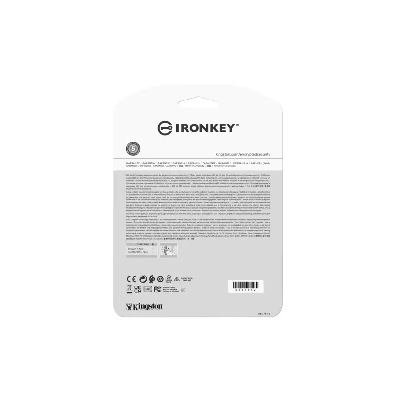 Kingston Technology IronKey 64GB USB-C Vault Privacy 50C AES-256 crittografata, FIPS 197