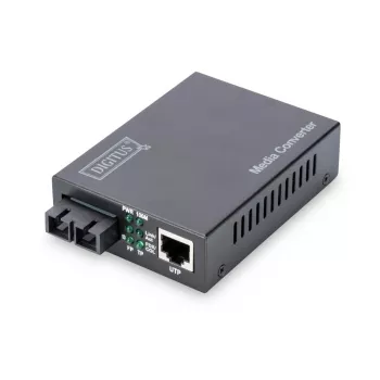 DIGITUS convertitore multimediale, multimodale 10/100Base-TX su 100Base-FX, incl. alimentatore connettore SC, fino a 2 km