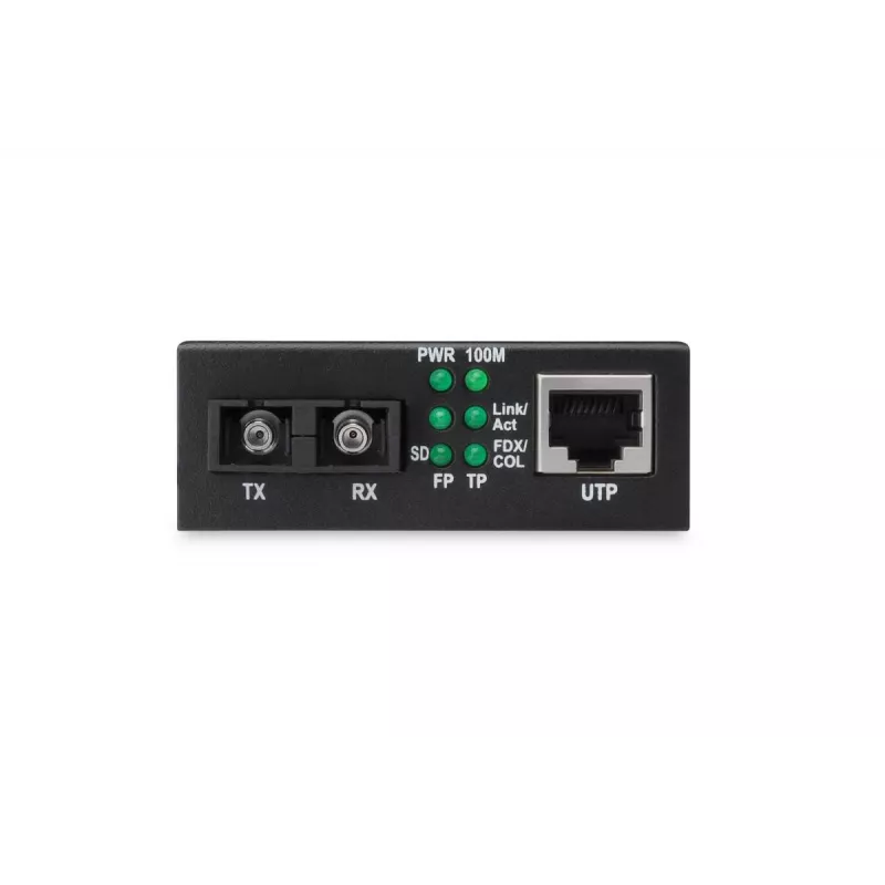 DIGITUS convertitore multimediale, multimodale 10/100Base-TX su 100Base-FX, incl. alimentatore connettore SC, fino a 2 km