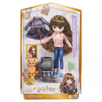 Wizarding World Harry Potter, set regalo bambola Brilliant Hermione Granger 8 pollici con 5 accessori e 2 outfit, giocattolo per bambini da 6 anni