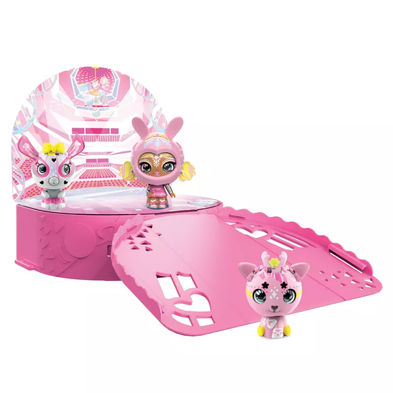 Zoobles, Dance Studio playset multipack e valigetta portaoggetti con 3 figure da collezione esclusive che si trasformano, giocattolo per bambine da 5 anni
