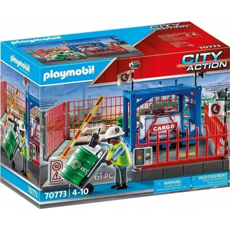 Playmobil set magazzino merci PLAYMOBIL 70773 con rampa di carico e carrello elevatore