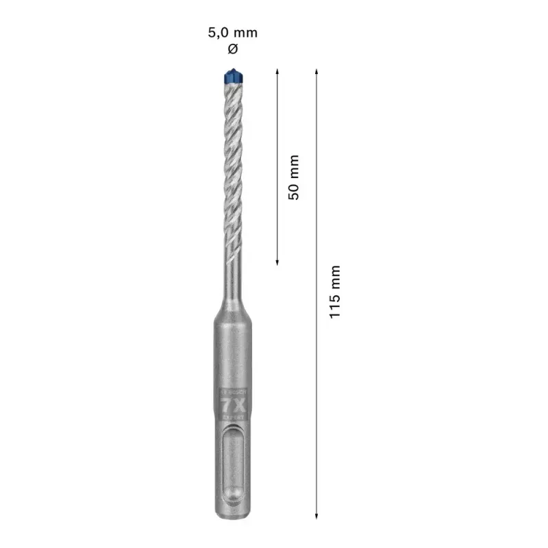 Punta Bosch SDS plus-7X 5 mm 115 mm