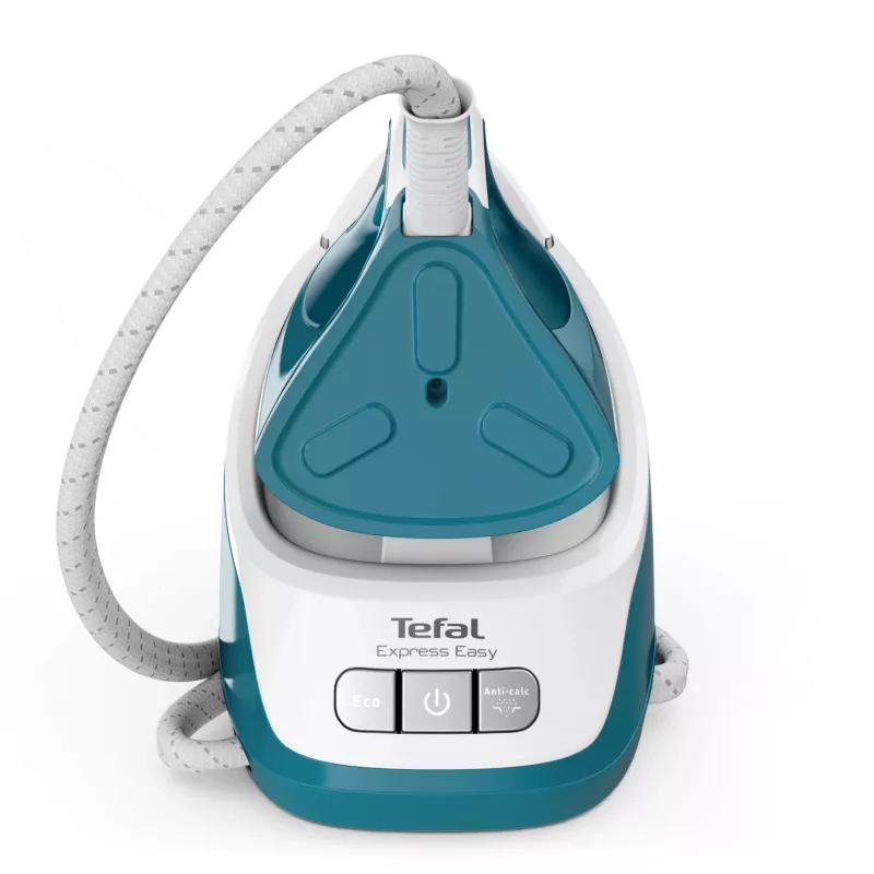 Tefal Express Easy SV6131E0 stazione di stiro a vapore, 5,8 bar, 120 g/min, colpo di vapore 350 g/min, 1,7 l, spegnimento automatico, bianco/turchese