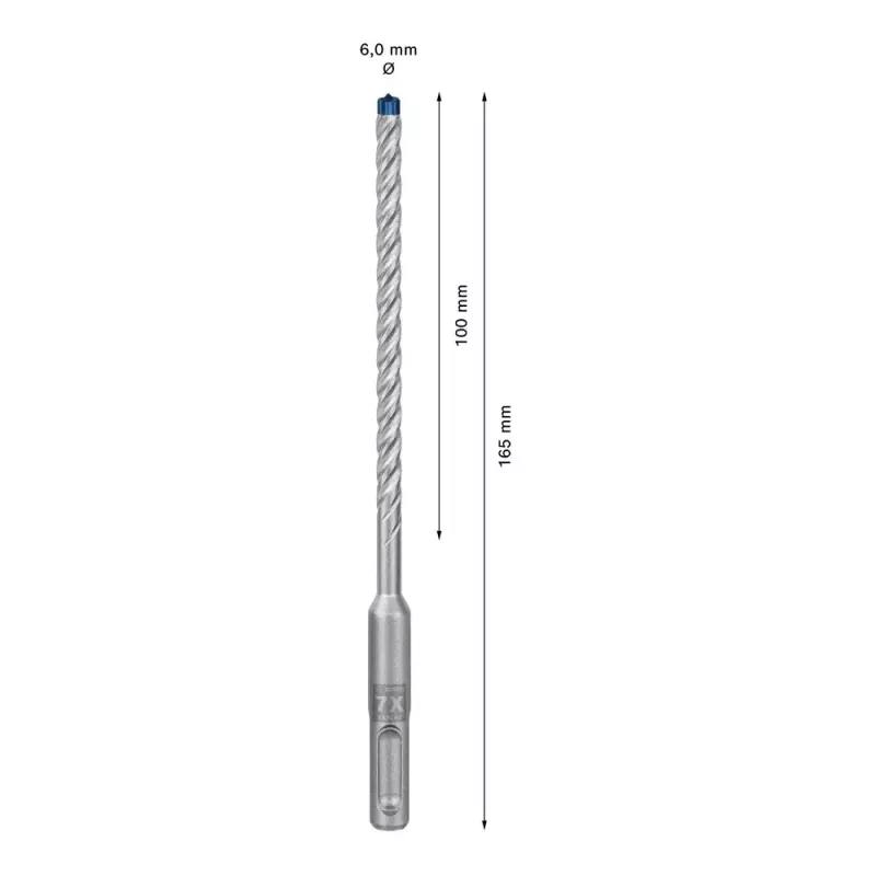 Punta Bosch SDS plus-7X 6 mm 165 mm