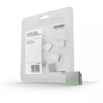 Lindy blocco porte USB (senza chiave) – confezione da 10, codice colore: verde