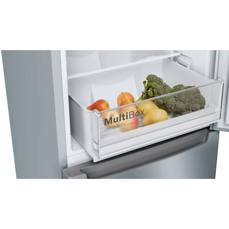 Bosch Serie 2 KGN33NLEB frigorifero combinato, libera installazione, 279 l, No Frost, E, acciaio inox