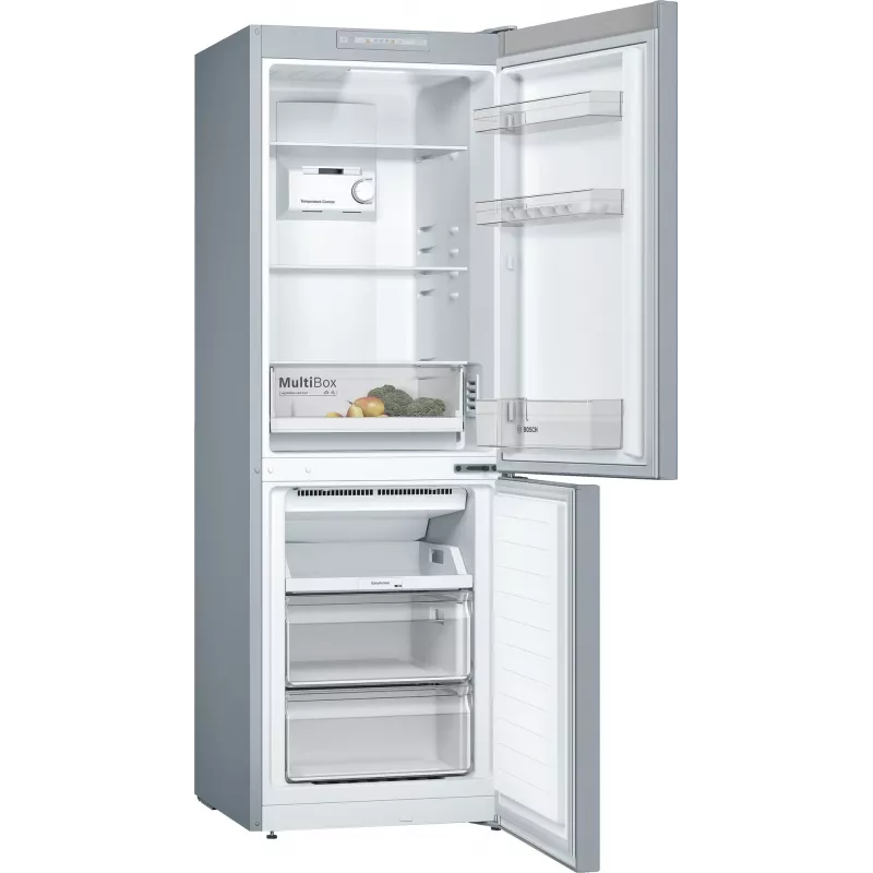Bosch Serie 2 KGN33NLEB frigorifero combinato, libera installazione, 279 l, No Frost, E, acciaio inox