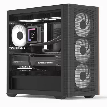 Mini Tower PC Aerocool D301A nero legno alimentatore ATX