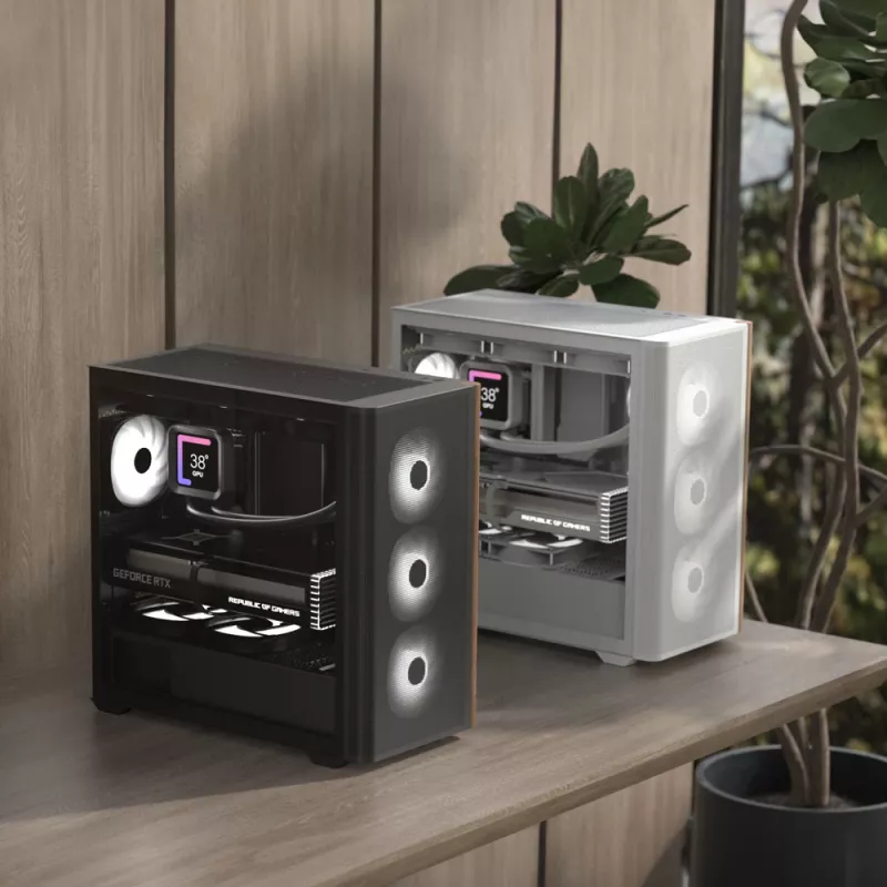 Mini Tower PC Aerocool D301A nero legno alimentatore ATX