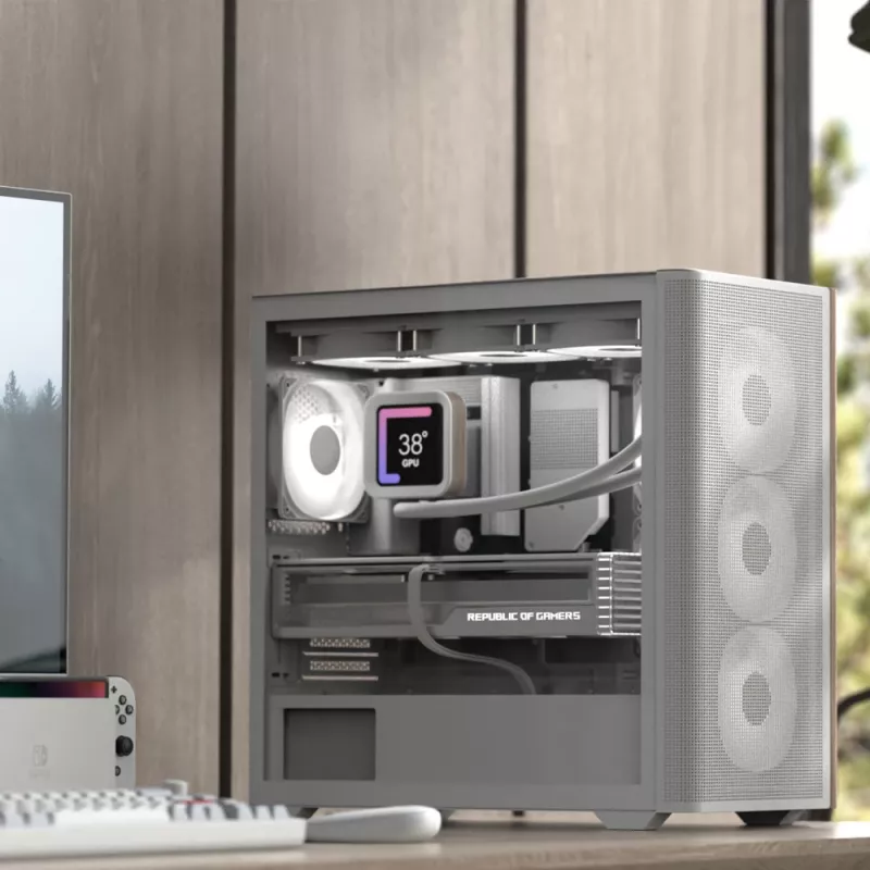 Mini Tower PC Aerocool D301A nero legno alimentatore ATX