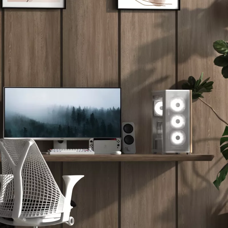 Aerocool D301A Mini Tower bianco, legno
