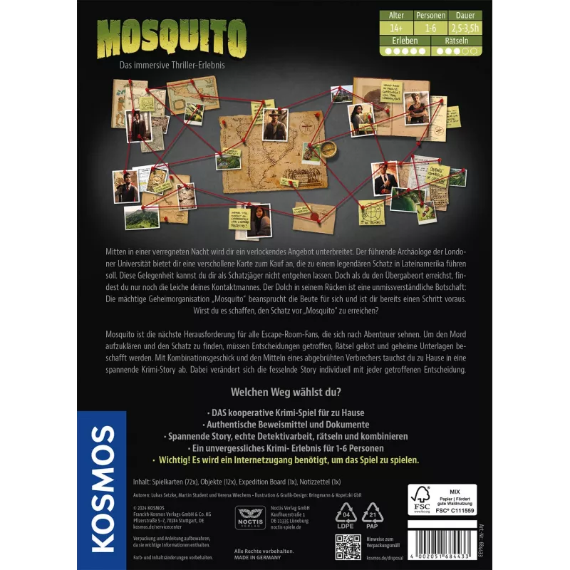 Kosmos Masters of Crime: Mosquito 210 min Gioco da tavolo Viaggio/Avventura