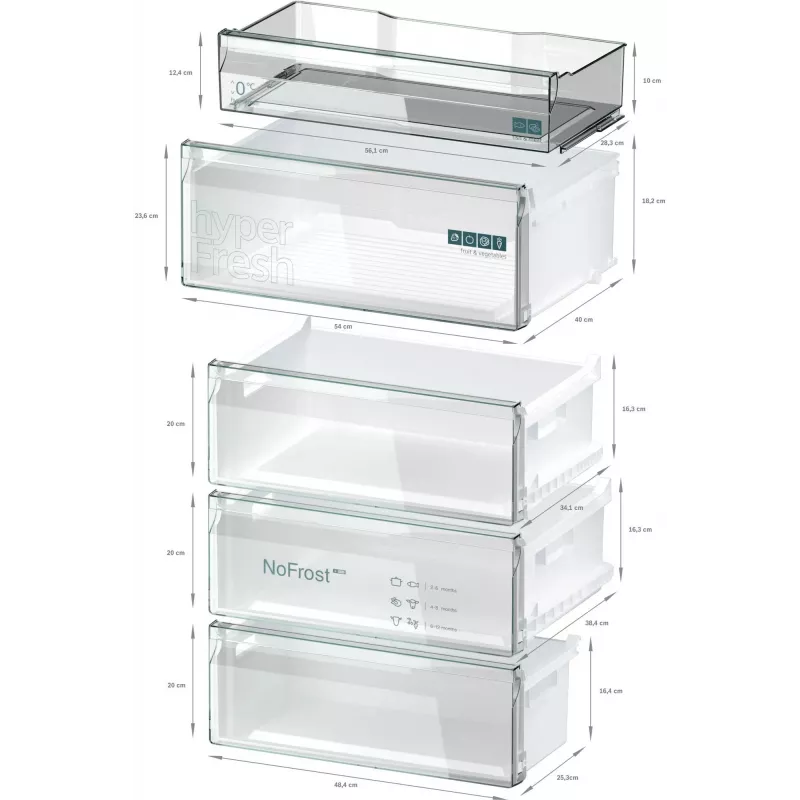 Siemens iQ300 KG49NXIBF Frigorifero combinato freestanding 440 L acciaio inox