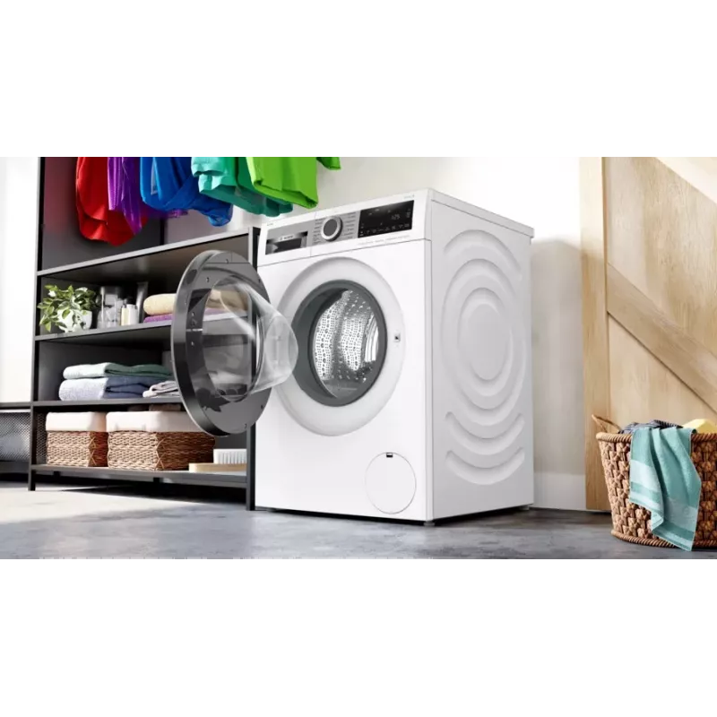 Bosch Serie 6 WGG244F40 lavatrice a carica frontale, 9 kg, 1351 giri/min, i-DOS, bianco/nero