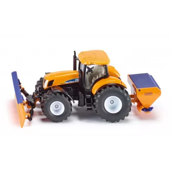 Siku trattore con lama sgombraneve e spargisale, modello trattore, preassemblato, 1:50, metallo, plastica, 3 anno/i, nero, blu, arancione
