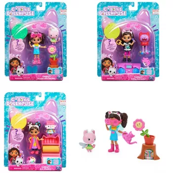Gabby's Dollhouse, set atelier artistico con 2 personaggi giocattolo, 2 accessori, consegna e mobile, giocattolo per bambini dai 3 anni