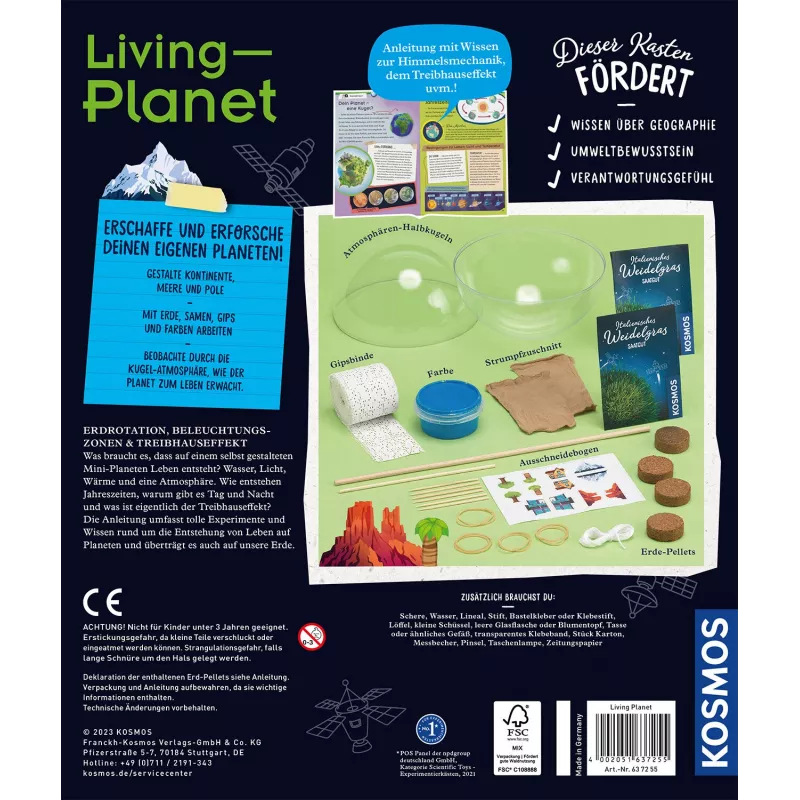 Kosmos Living Planet, kit sperimentale, ecologia, 7 anno/i