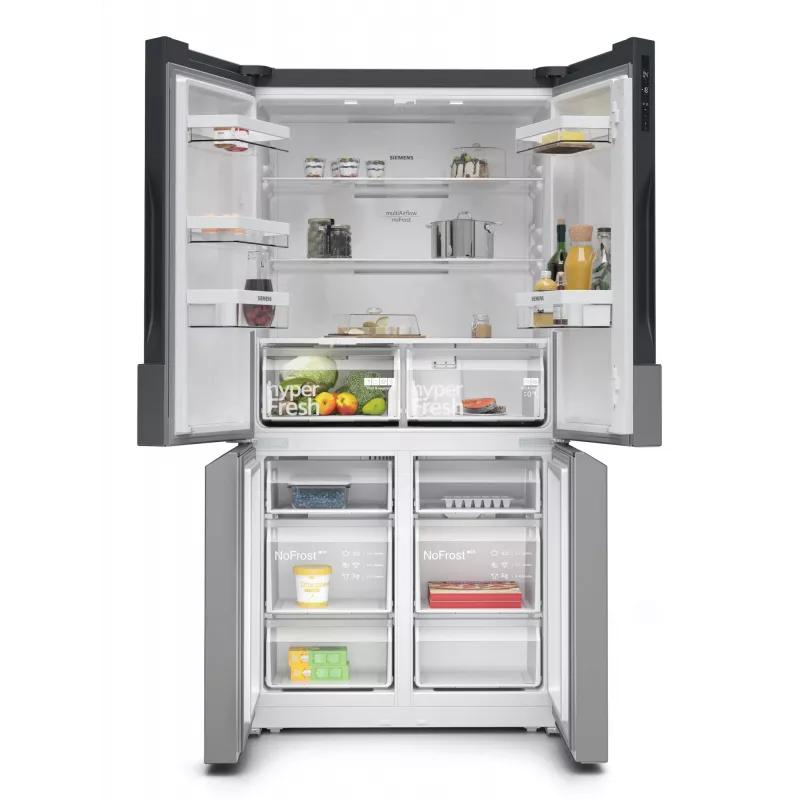 Siemens iQ300 KF96NVPEA frigorifero side-by-side French Door, 605 l (405 l + 200 l), argento